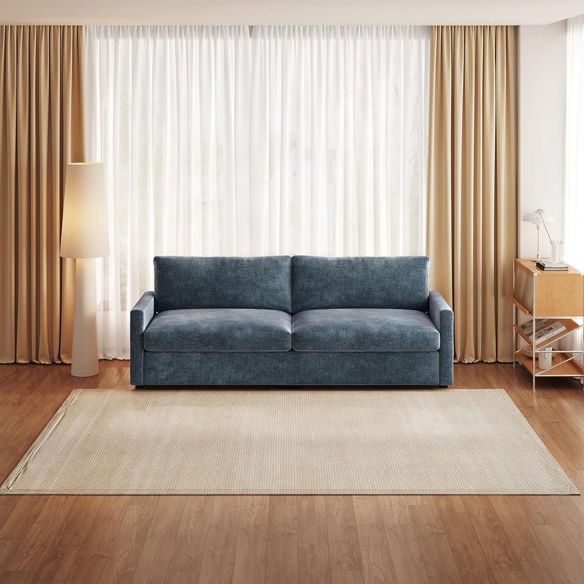 3-Sitzer Stoffsofa Blaugrau – Modernes Sofa 190 cm