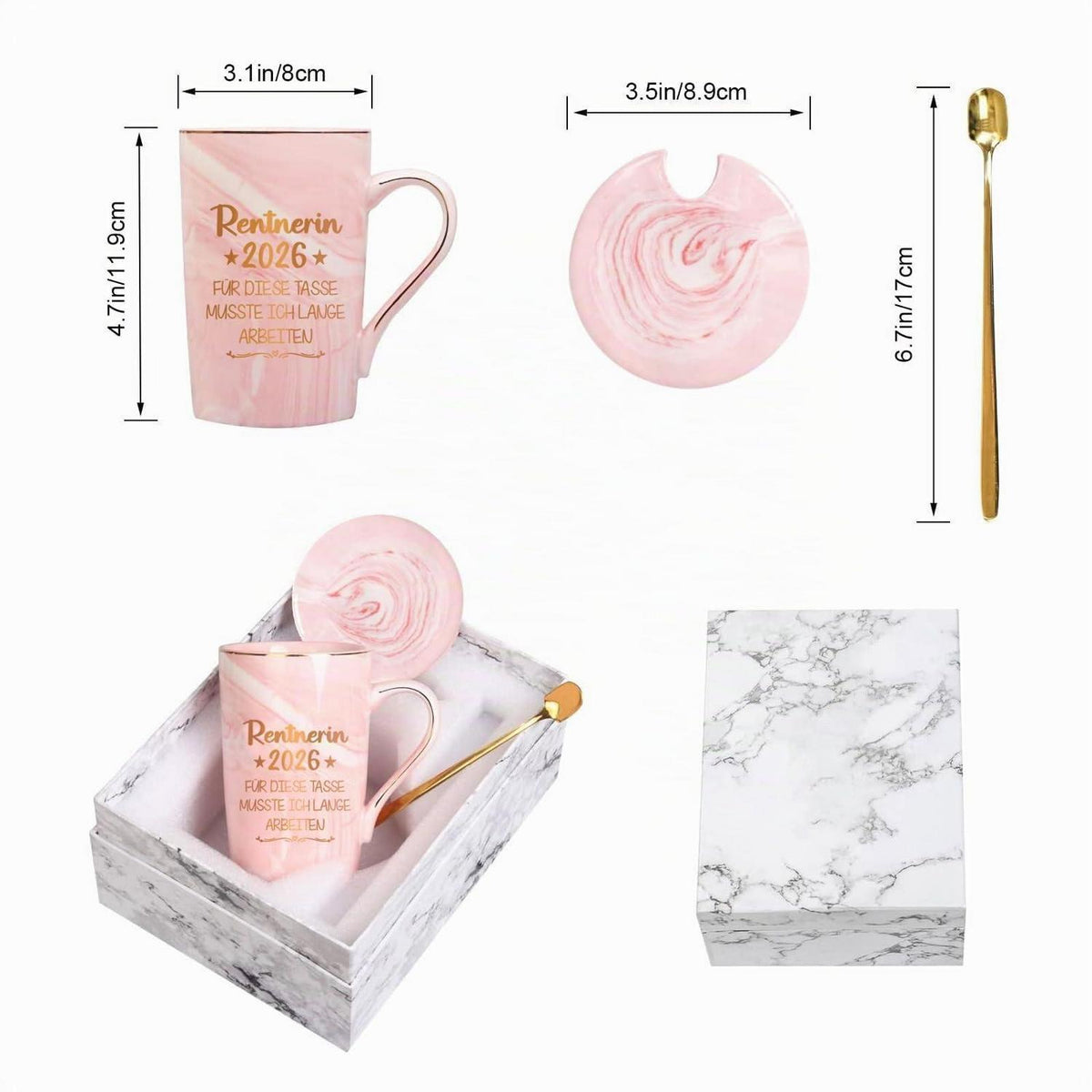 Rentnerin 2026 Tasse - Ruhestand Geschenk für Frauen Rosa 400ml