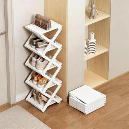 Bambus Schuhregal 4-lagig, platzsparend & klappbar