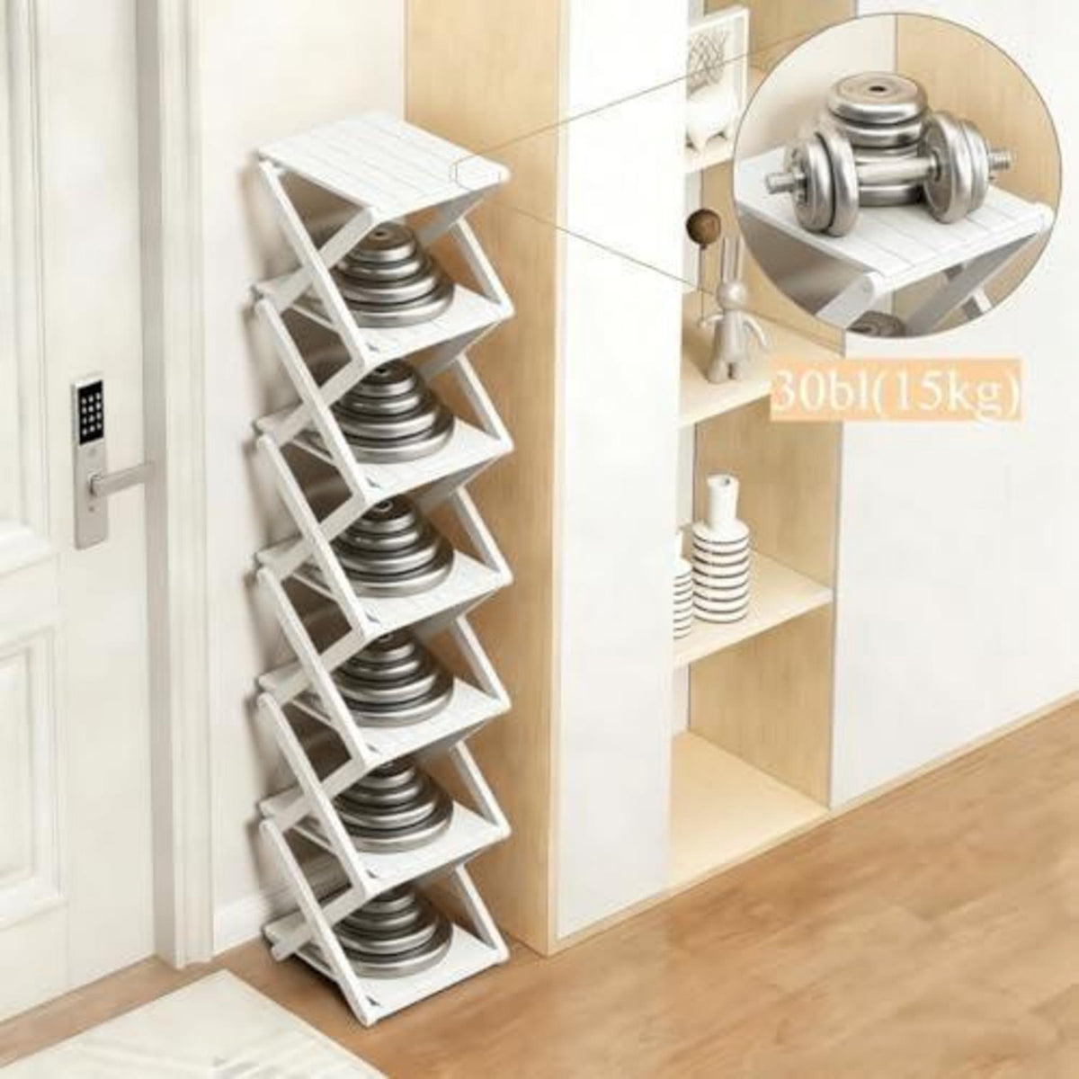 Bambus Schuhregal 4-lagig, platzsparend & klappbar