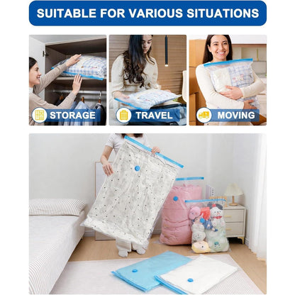 Vakuumbeutel 6er Set | Platzsparende Aufbewahrung für Kleidung & Bettwäsche