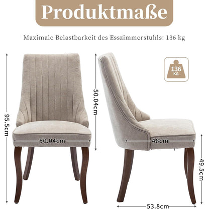 Esszimmerstühle Set 4er – Bequeme Polsterstühle Beige