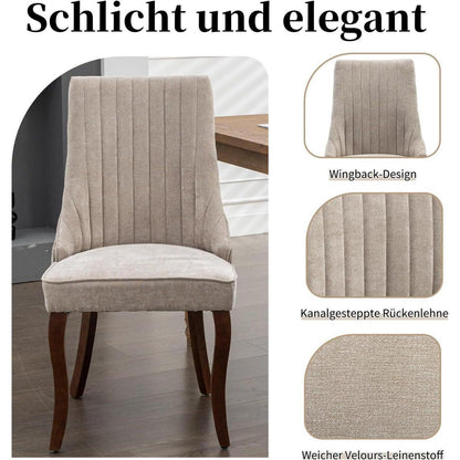Esszimmerstühle Set 4er – Bequeme Polsterstühle Beige