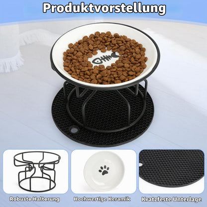 Erhöhter Katzennapf Set Keramik – Rutschfest & Nackenschutz