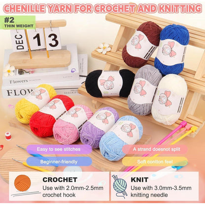 Feines Chenille Häkelgarn Meerblau – Superweiche Wolle für Amigurumi & Decken