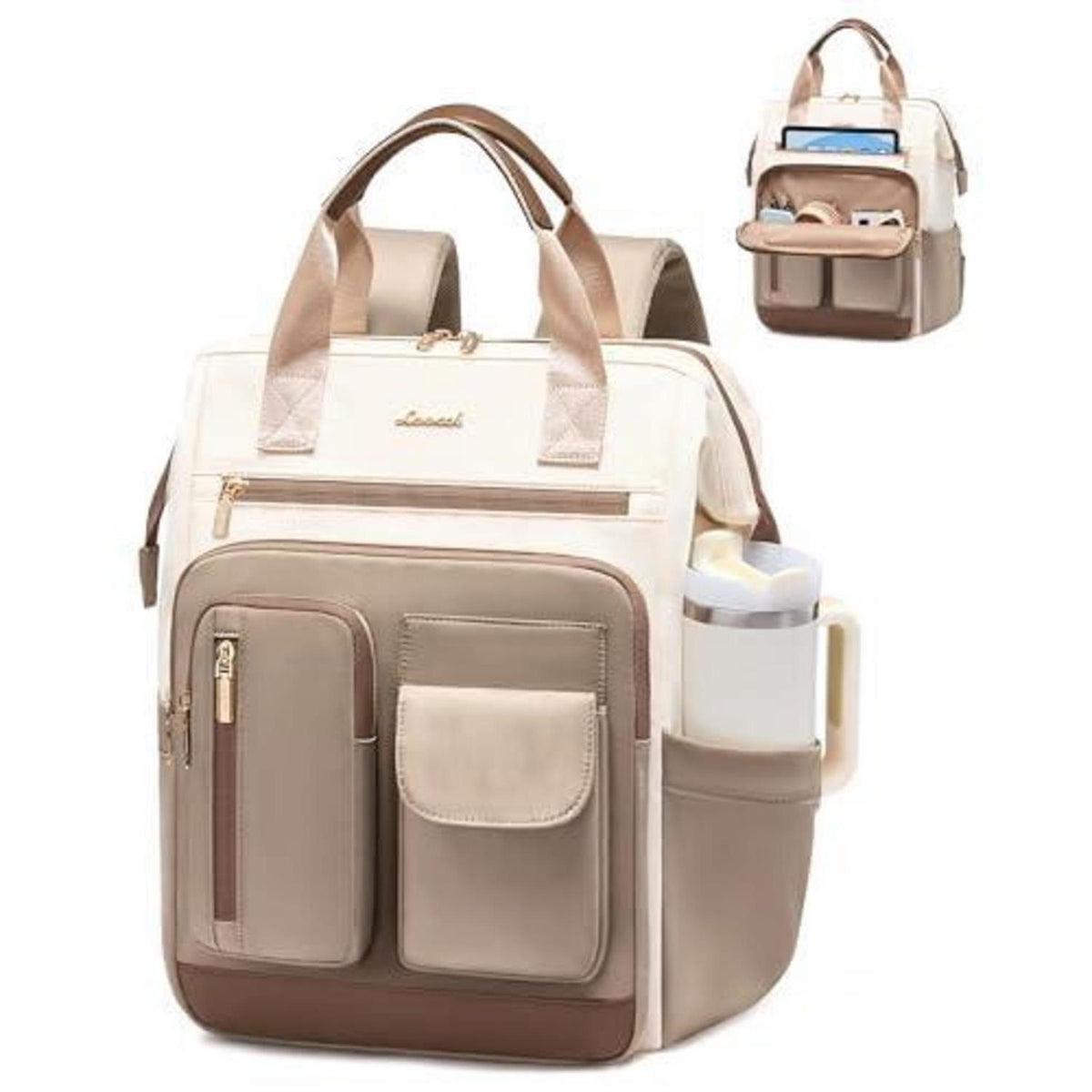 Laptop Rucksack Damen 17,3 Zoll Wasserdicht mit 20 Taschen