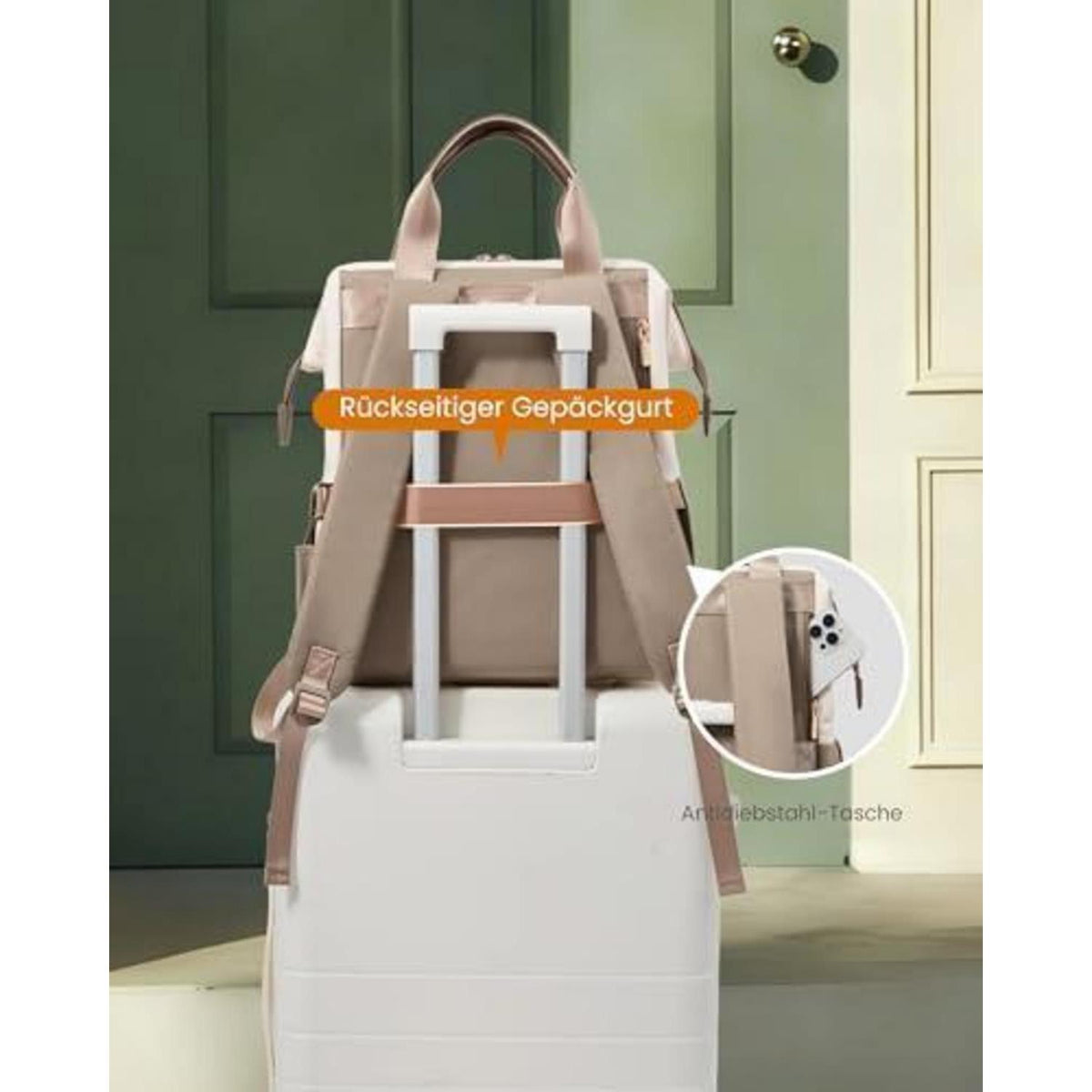 Laptop Rucksack Damen 17,3 Zoll Wasserdicht mit 20 Taschen