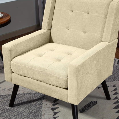 2-teiliges Sessel-Set Beige – Wohnzimmer Lounge-Sofa