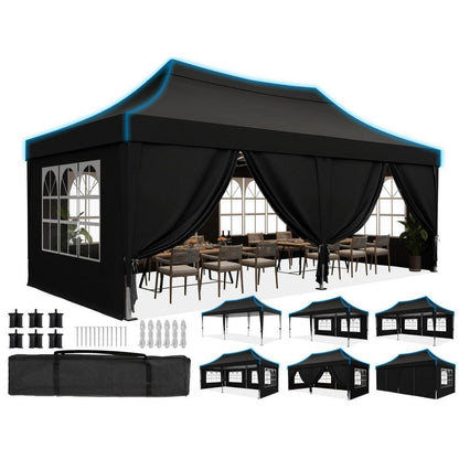 Faltpavillon 3x6m wasserdicht – Partyzelt mit Seitenwänden