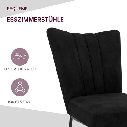 Samt Esszimmerstühle Set 2 - Modern & Komfortabel