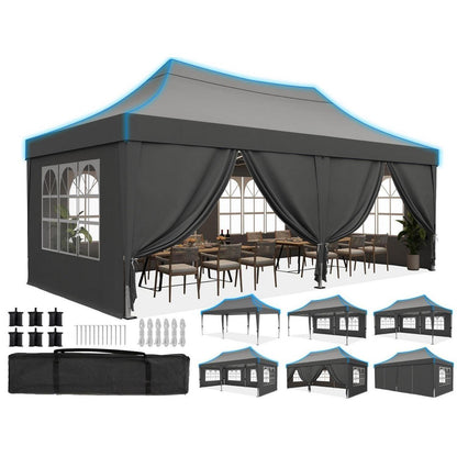 Faltpavillon 3x6m wasserdicht mit Seitenwänden & UV-Schutz