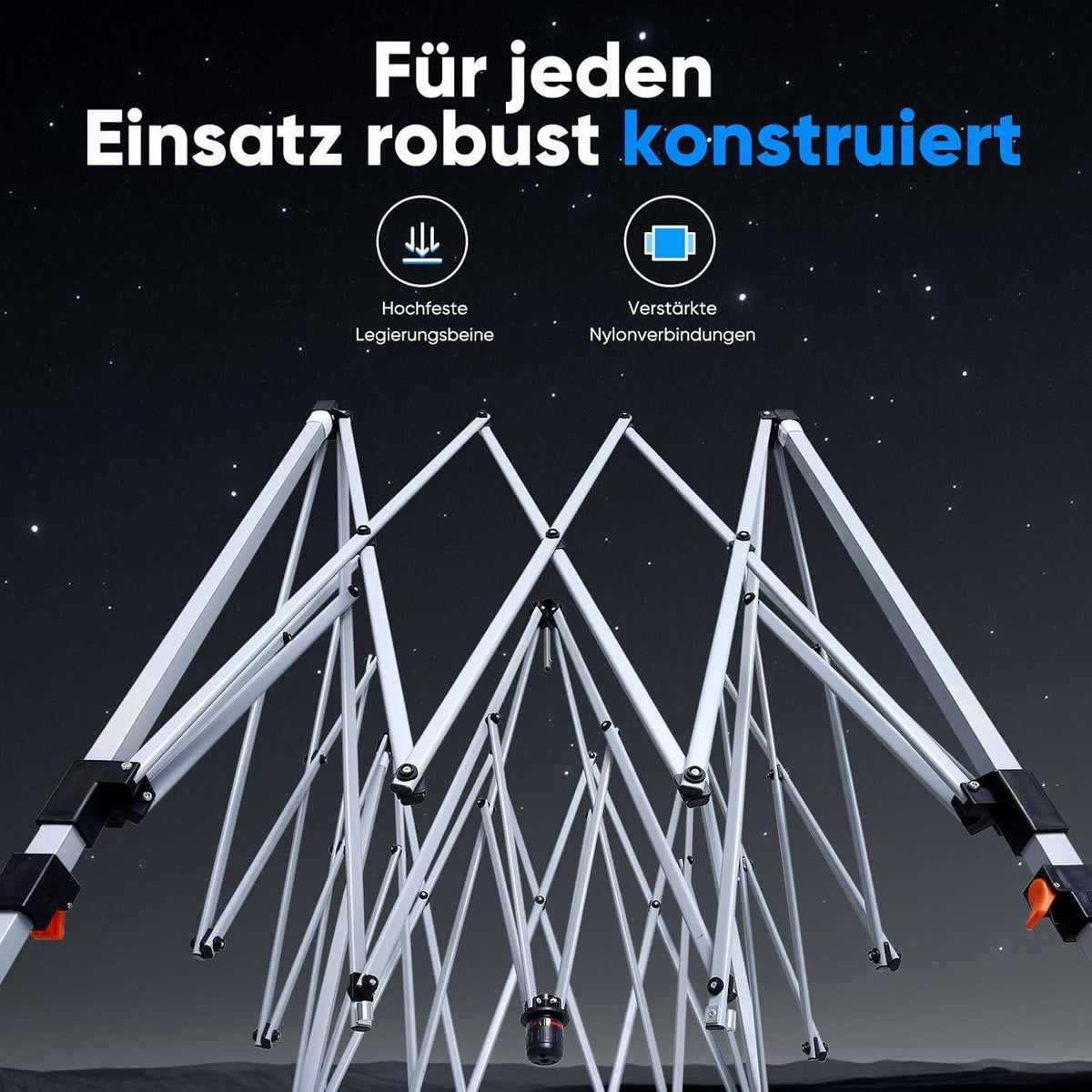 Faltpavillon 3x6m mit Seitenwänden & UV-Schutz – Blau