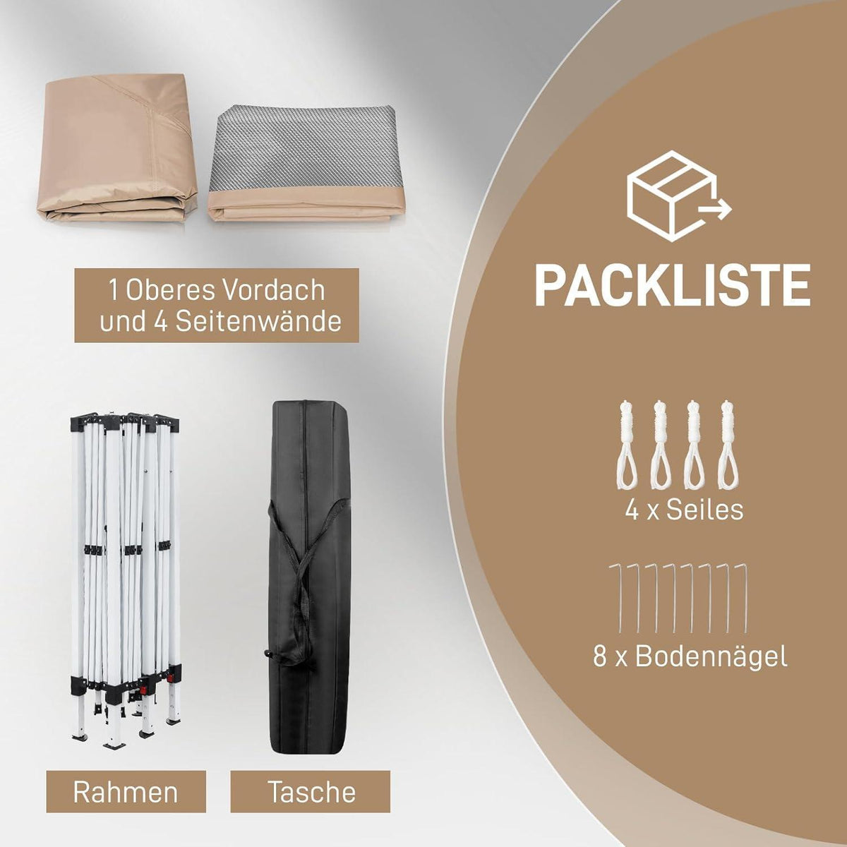 Faltpavillon 3x3 Wasserdicht UV-Schutz mit Moskitonetz
