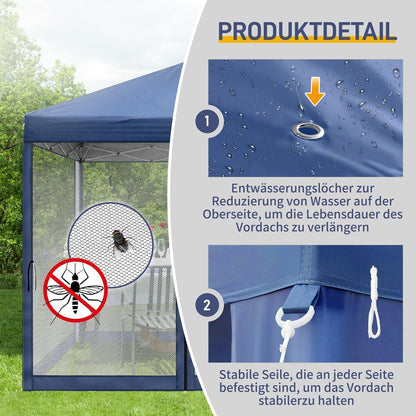 Faltpavillon 3x3 mit Moskitonetz – Wasserdicht & UV-Schutz