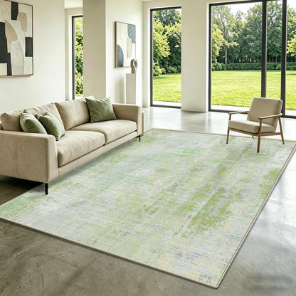 Vintage Teppich Grün 160x200cm - Waschbar & Rutschfest