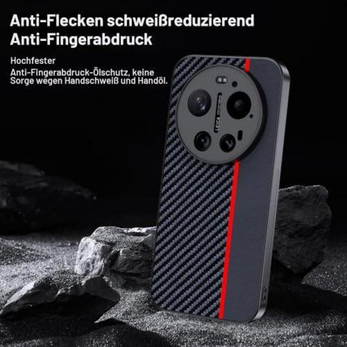Xiaomi 17 Ultra Hülle: Wasserdicht, Stoßfest & Kohlefaser Rot/Schwarz