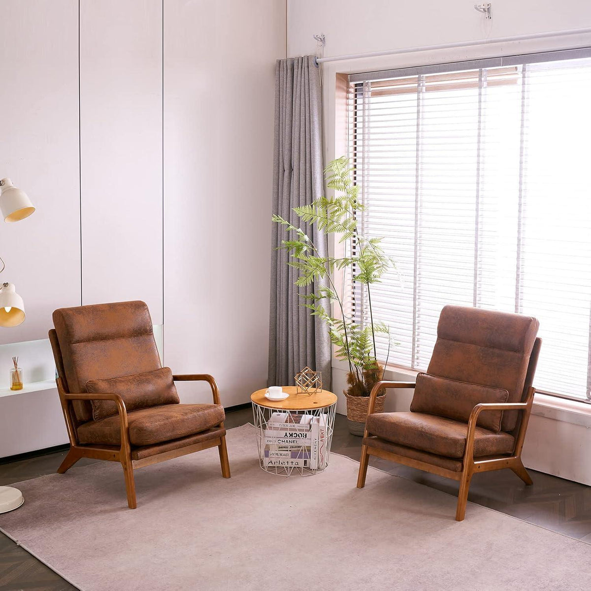 Loungesessel Braun – Bequemer Lesesessel mit Massivholzrahmen
