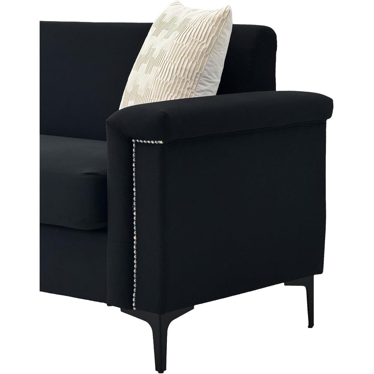 2-Sitzer Sofa Schwarz – Modernes Leinen-Couch für kleine Räume
