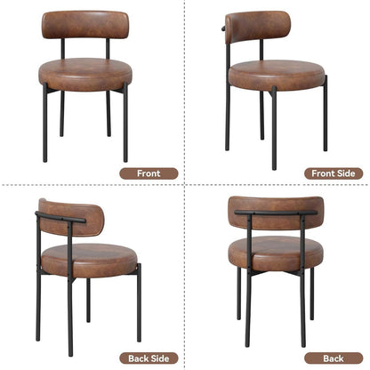 Esszimmerstühle 4er Set Braun | Mid-Century Boucle Design