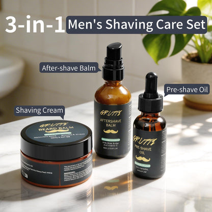 Rasierpflege Set Männer | 3-in-1 für Reizfreie Rasur