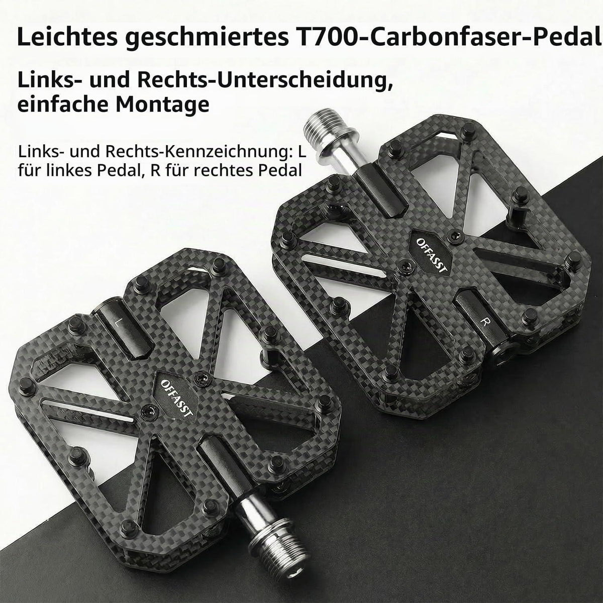 Carbon Fahrradpedale Ultraleicht 215g mit Titan-Achse