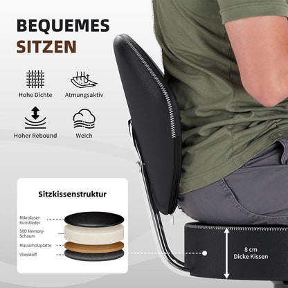Höhenverstellbarer Barhocker mit Rückenlehne – 2er Set Schwarz