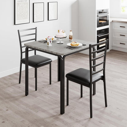 Kleines Esszimmer Set Grau – Esstisch mit 2 Stühlen