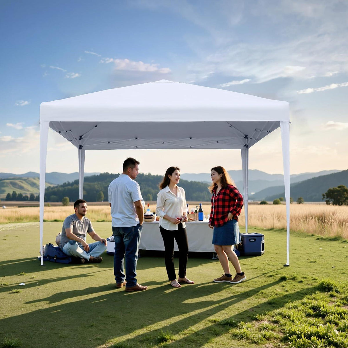 Faltpavillon 2.5x2.5m – Gartenpavillon mit Seitenteilen & UV-Schutz
