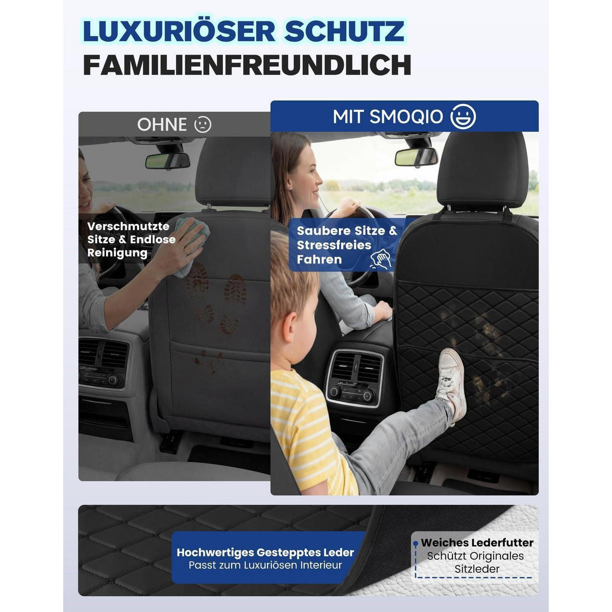 Auto Rückenlehnenschutz 2er-Set – Pflegeleicht & Ordentlich