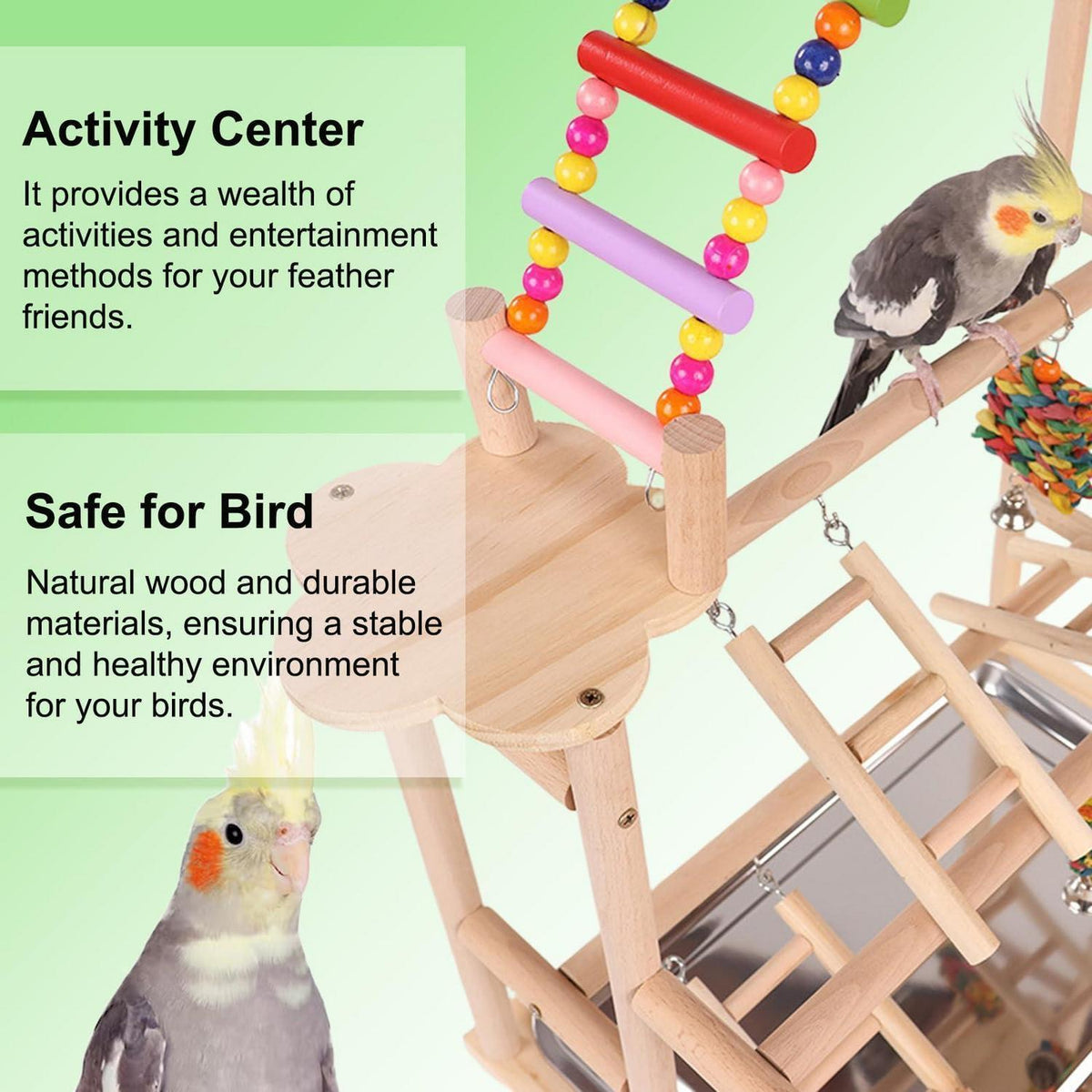 Großer Vogelspielplatz mit Schaukel & Zubehör für Wellensittich