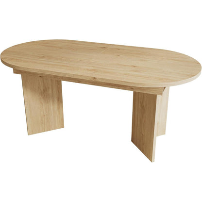 Ausziehbarer Esstisch Holz Eiche 140-180 cm