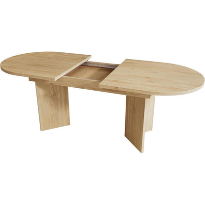 Ausziehbarer Esstisch Holz Eiche 140-180 cm