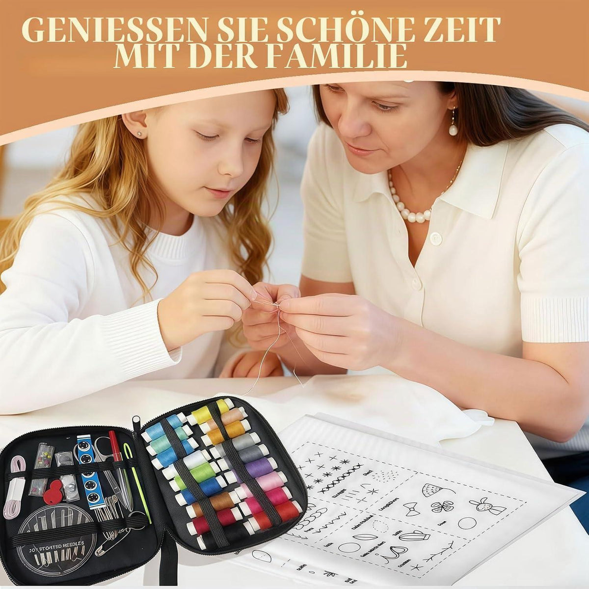 Sticken Set Erwachsene - DIY Stitch Book auf Leinenstoff