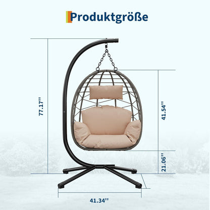 Rattan Hängesessel mit Gestell – Outdoor & Indoor Komfort