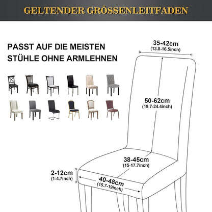 Stretch Stuhlhussen 6er Set Schwarz mit Gold | Esszimmer & Co.
