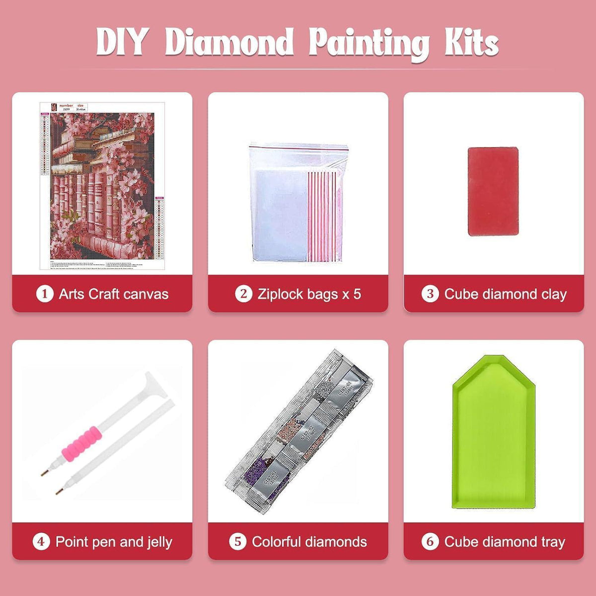 Diamant Painting Bücherregal 5D DIY Mosaik Bild Erwachsene Anfänger