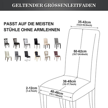 Stretch Stuhlhussen 6er Set – Schwarz mit Silber
