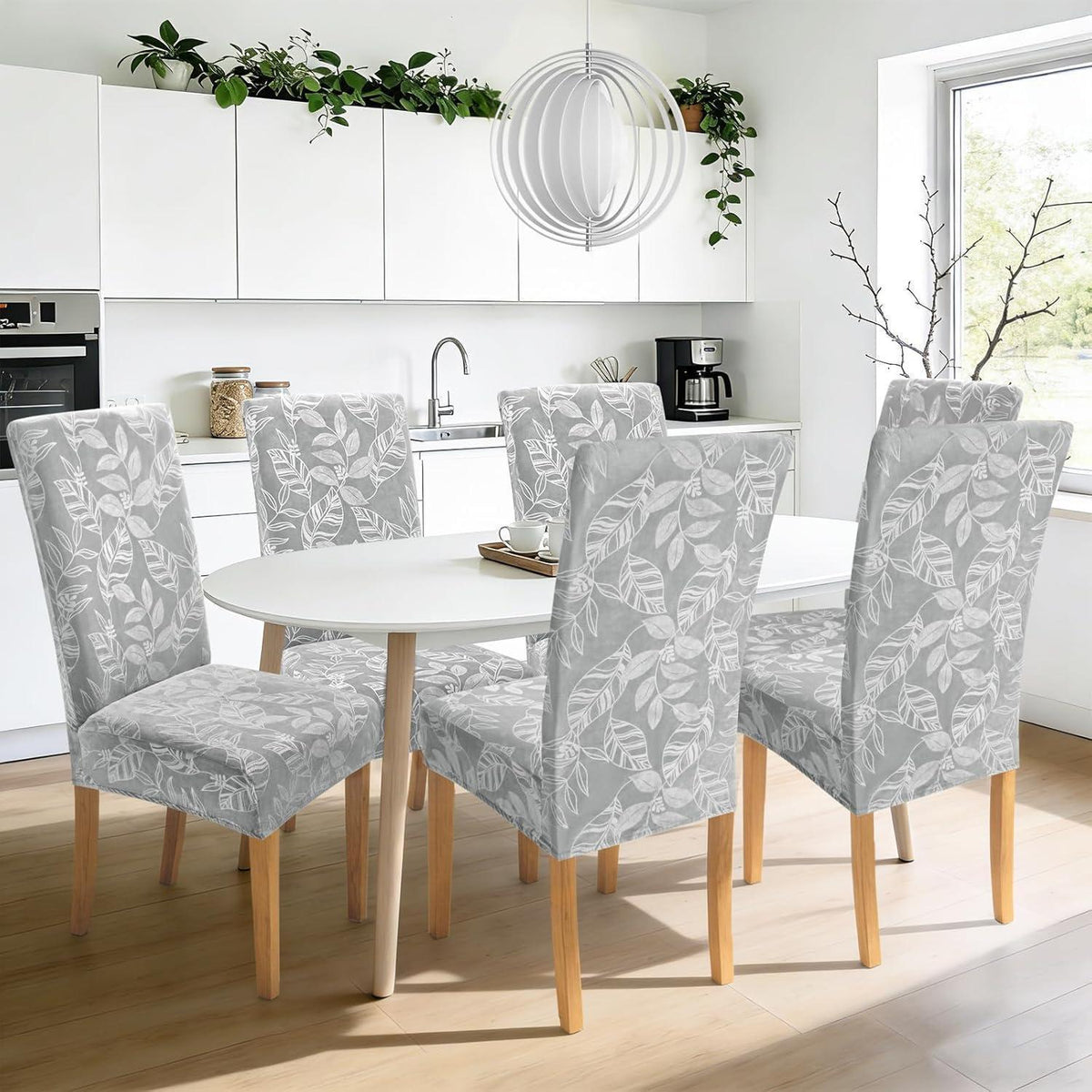 Samt Stuhlhussen 4er Set – Elastisch & Abnehmbar