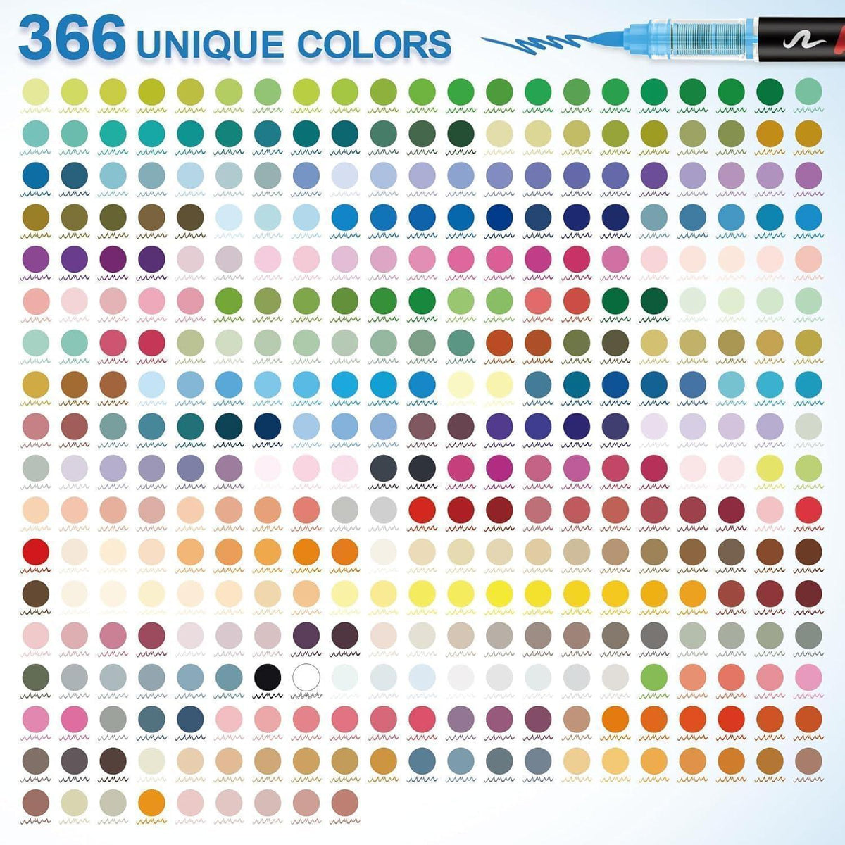 Acrylmarker Set 366 Farben – Filzstifte für Basteln & Zeichnen