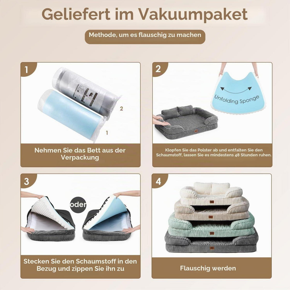 Orthopädisches Hundebett Mittelgroß – Bequemes Sofa für Hunde