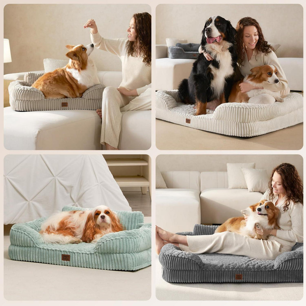 Orthopädisches Hundebett Mittelgroß, Beige – Bequemes Sofa für Hunde