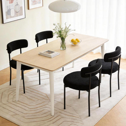 Mid-Century Esszimmerstühle im 4er Set mit Teddy Fleece