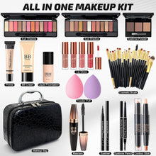 Komplettes Schminkset Damen mit Reisetasche & Lidschatten