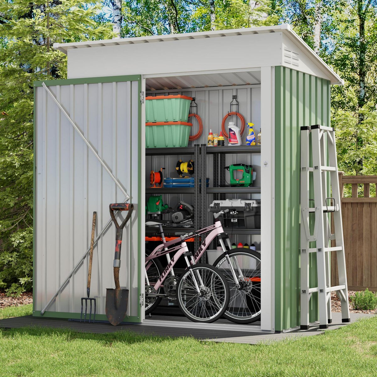 Metall Gartenhaus 2.1m³ Pultdach – 164x87x181 cm