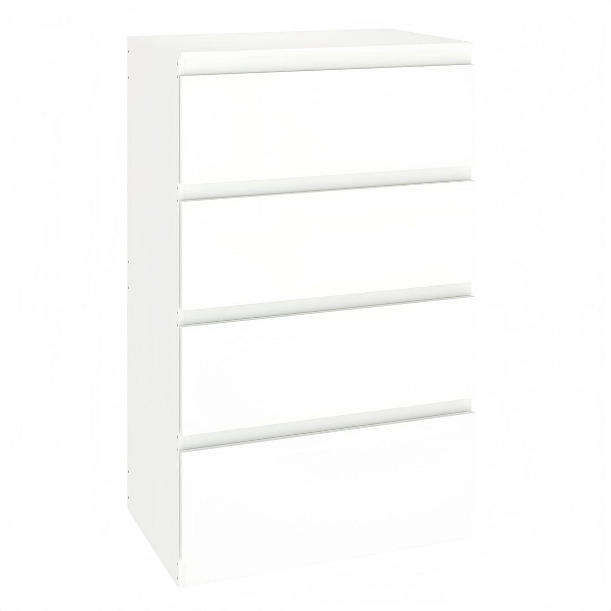 Kommode mit 4 Schubladen, Weiß – Schmaler Nachttisch/Sideboard