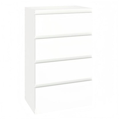 Kommode mit 4 Schubladen, Weiß – Schmaler Nachttisch/Sideboard