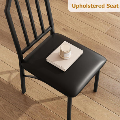 Esszimmer-Set Grau 5-teilig: Esstisch & 4 gepolsterte Stühle