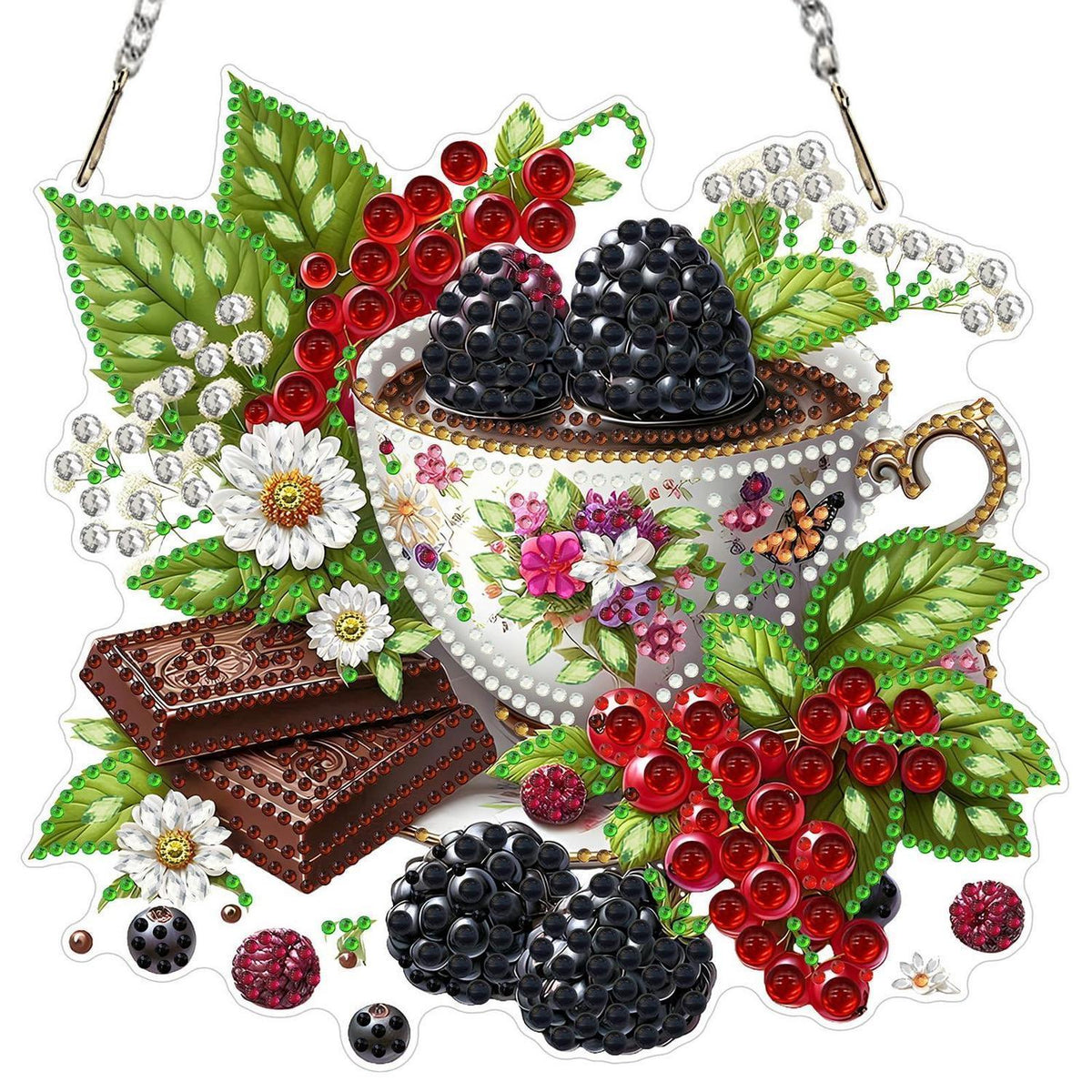 Diamant Painting Früchte Schokolade Hängendes Ornament Set