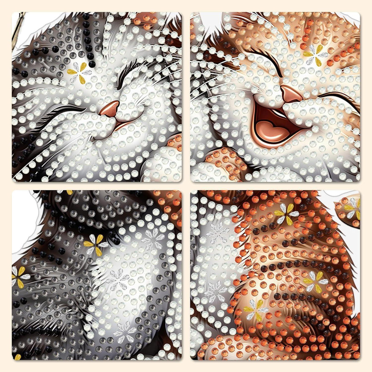 Diamantmalerei Kätzchen Anhänger DIY Set 20x20cm