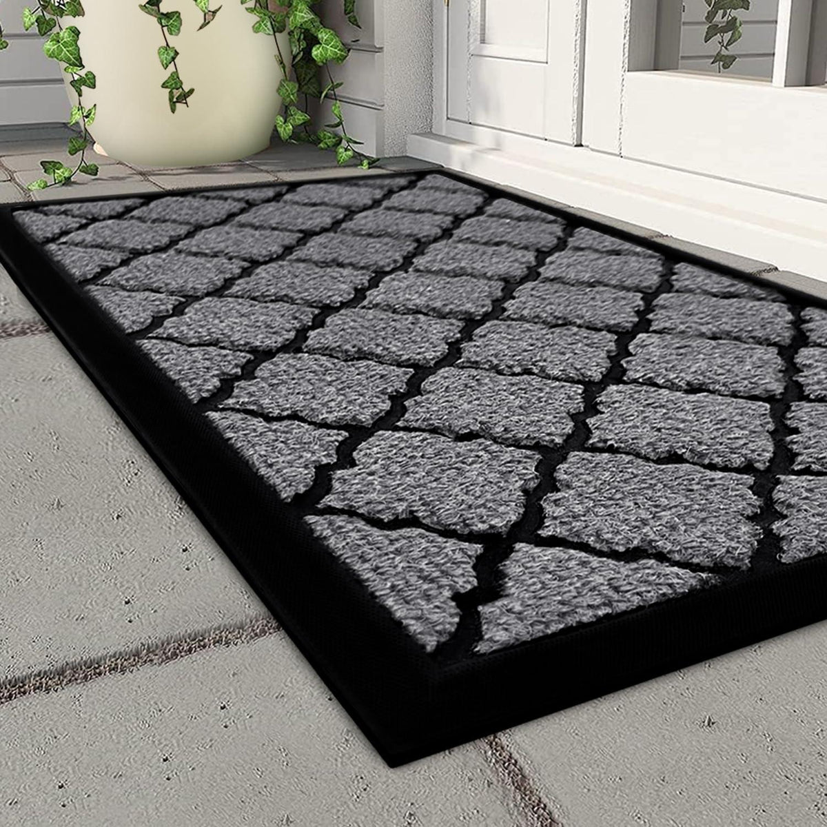 Große Fußmatte Outdoor 80x120 cm – Grau, Rutschfest & Wetterfest